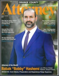 Babak Hashemi featured as Attorney of the Month in Orange County Attorney Journals
